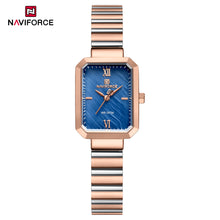 Load image into Gallery viewer, NF5050 Rose Gold Rectangular Royal Blur Dail Ladies Wrist Watch