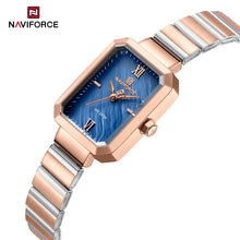 Load image into Gallery viewer, NF5050 Rose Gold Rectangular Royal Blur Dail Ladies Wrist Watch