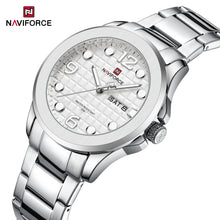 Load image into Gallery viewer, Naviforce 9244 - Bold Silver Stainless steel Man's Wrist Watch