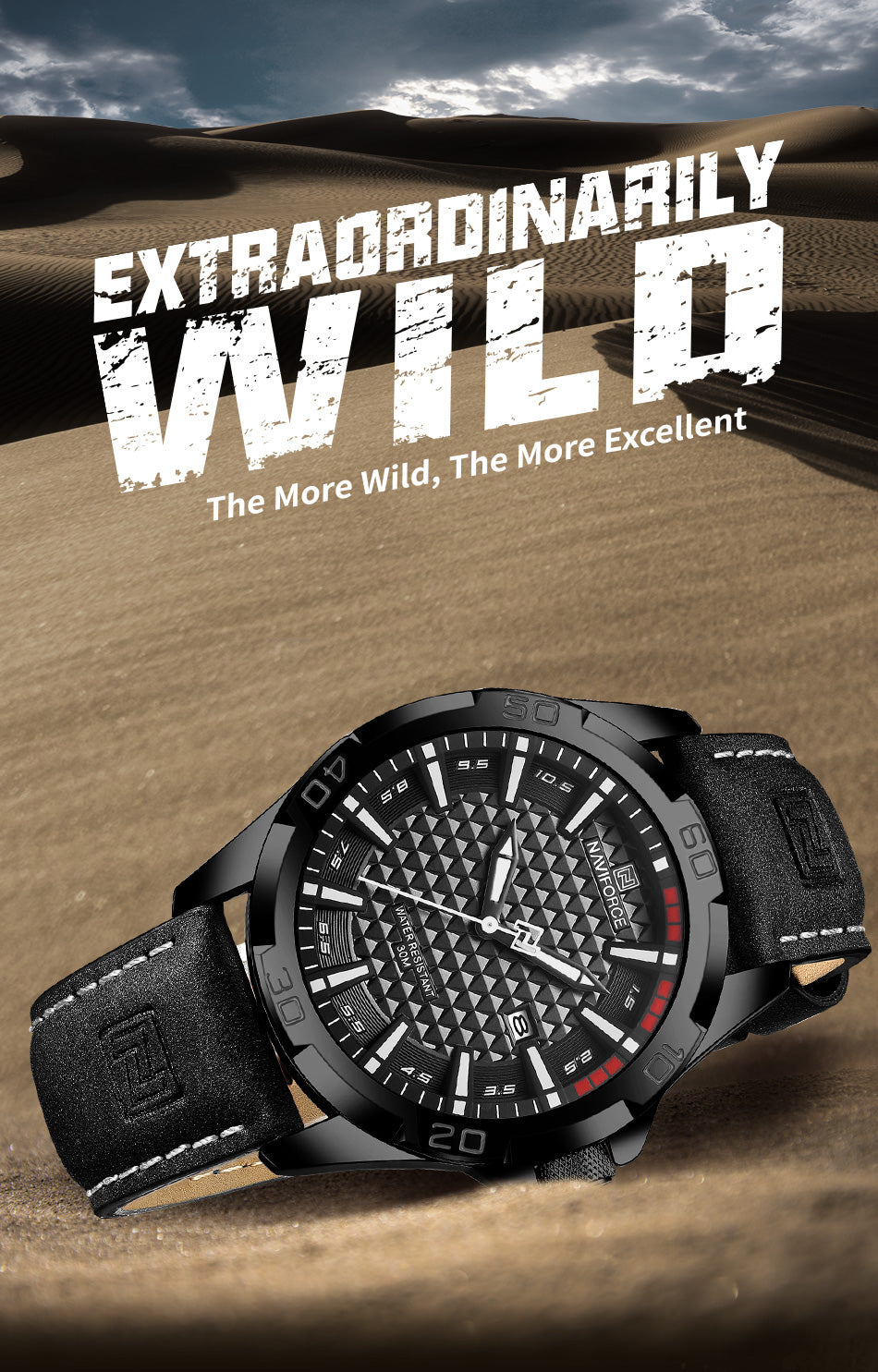 Extraordinary Wild Naviforce 8023 Men's Wristwatch More Wild, More Excellent